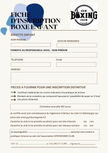 FICHE INSCRIPTION BOXE EA1