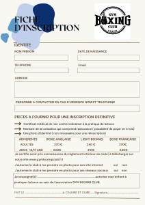 FICHE INSCRIPTION BOXE EA2